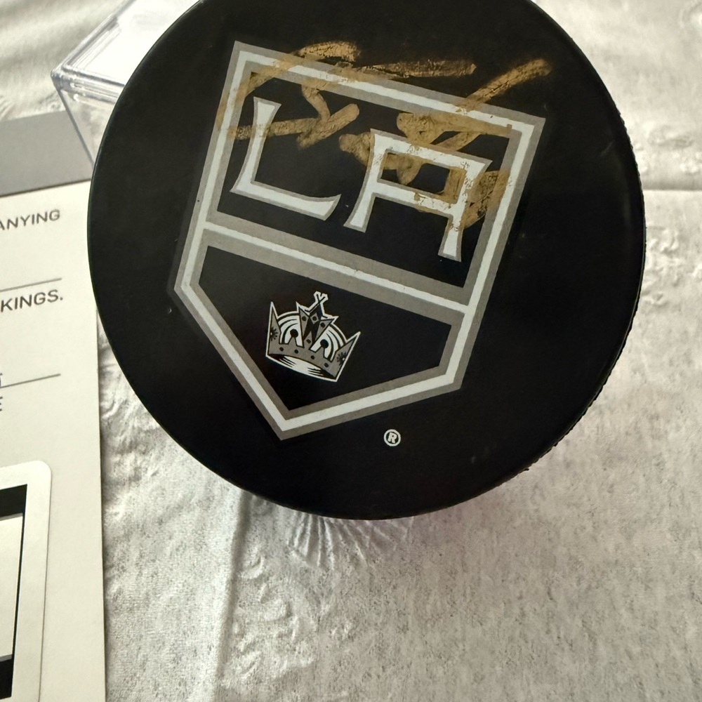 Signed puck from Cam Talbot Los Angeles Kings